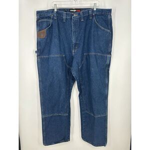 Wrangler Riggs Workwear Double‎ Knee Jeans Baggy Medium Wash Relaxed Size 46x32